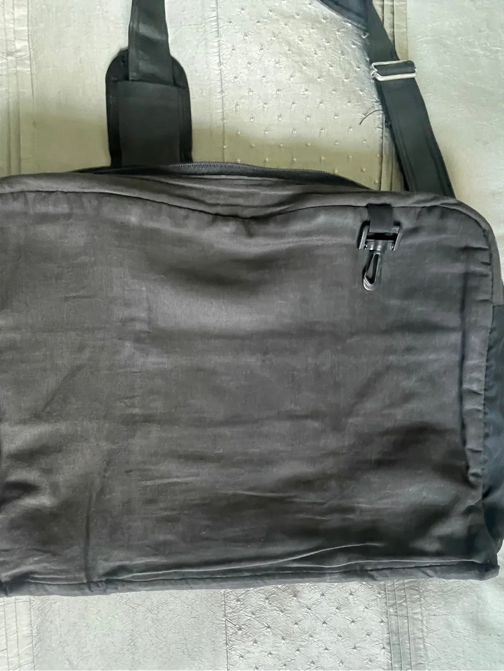 Black Leather Briefcase/Messenger Bag 12